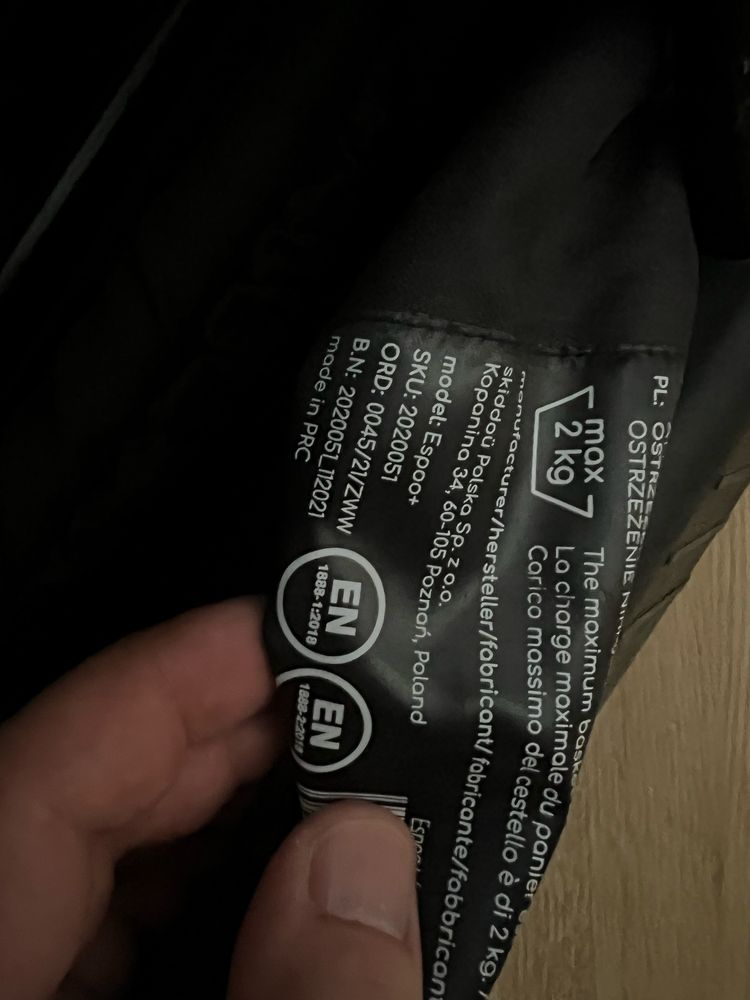 wózek spacerowy Skiddou Espoo Plus stan bardzo dobry czarny