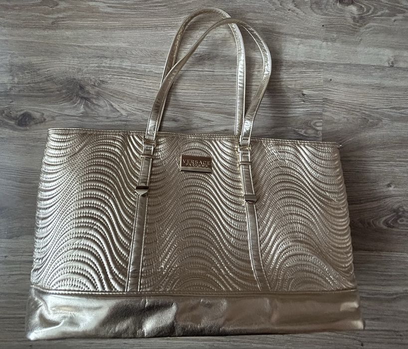 Złota torba shopperka