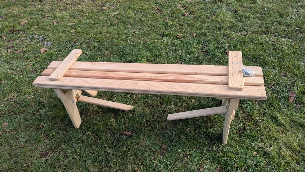 KOMPLET OGRODOWY składany 70X160 ławki z oparciami