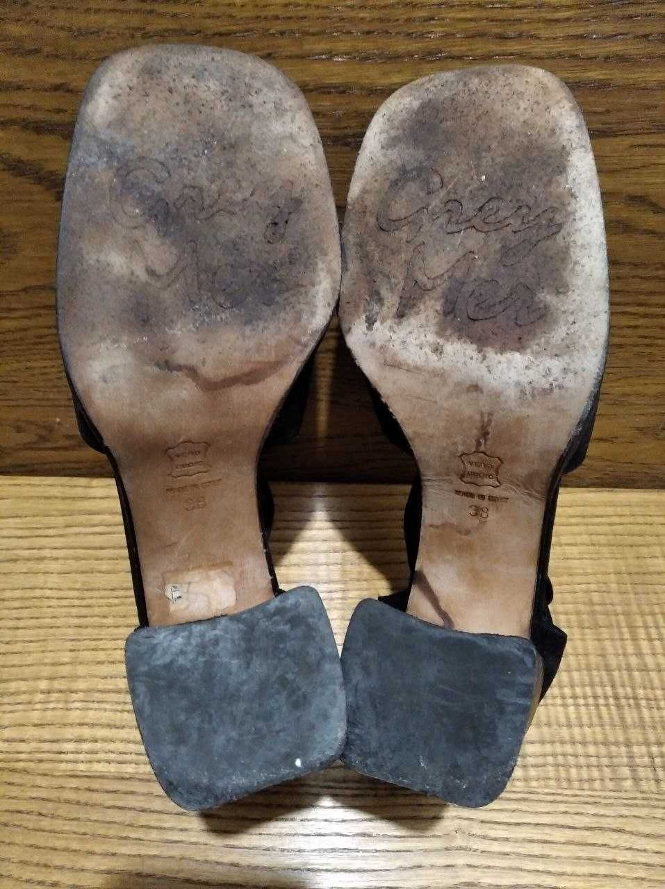 Туфли женские замш сеточка на каблуке Vero Cuoio