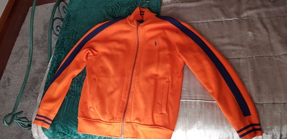 Casaco Ralph Lauren, M, laranja e azul escuro