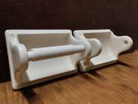 Suporte rolo papel higiénico antigo em porcelana