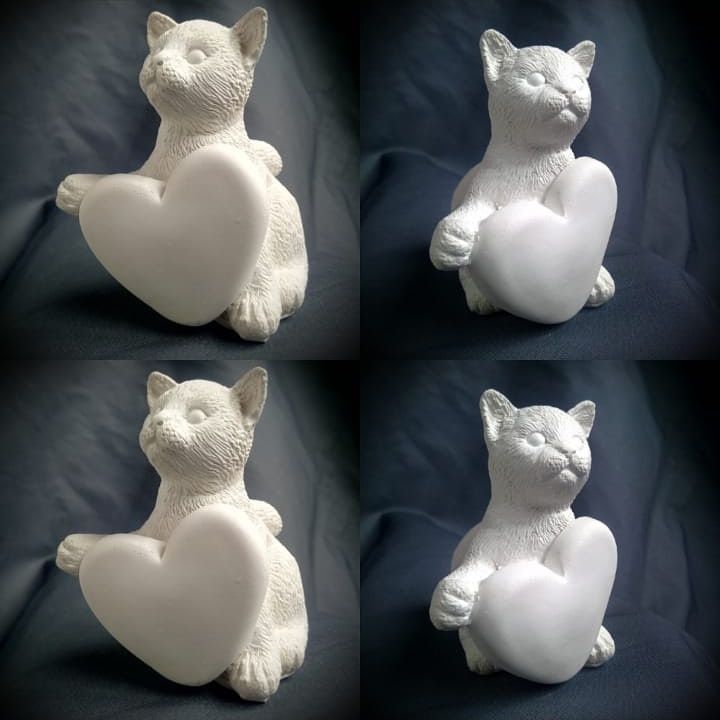 Гипсовые фигурки! Котик с сердечком!