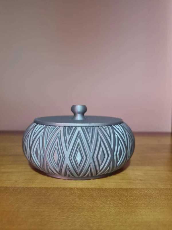 Pote Decorativo com Tampa - Losangulos