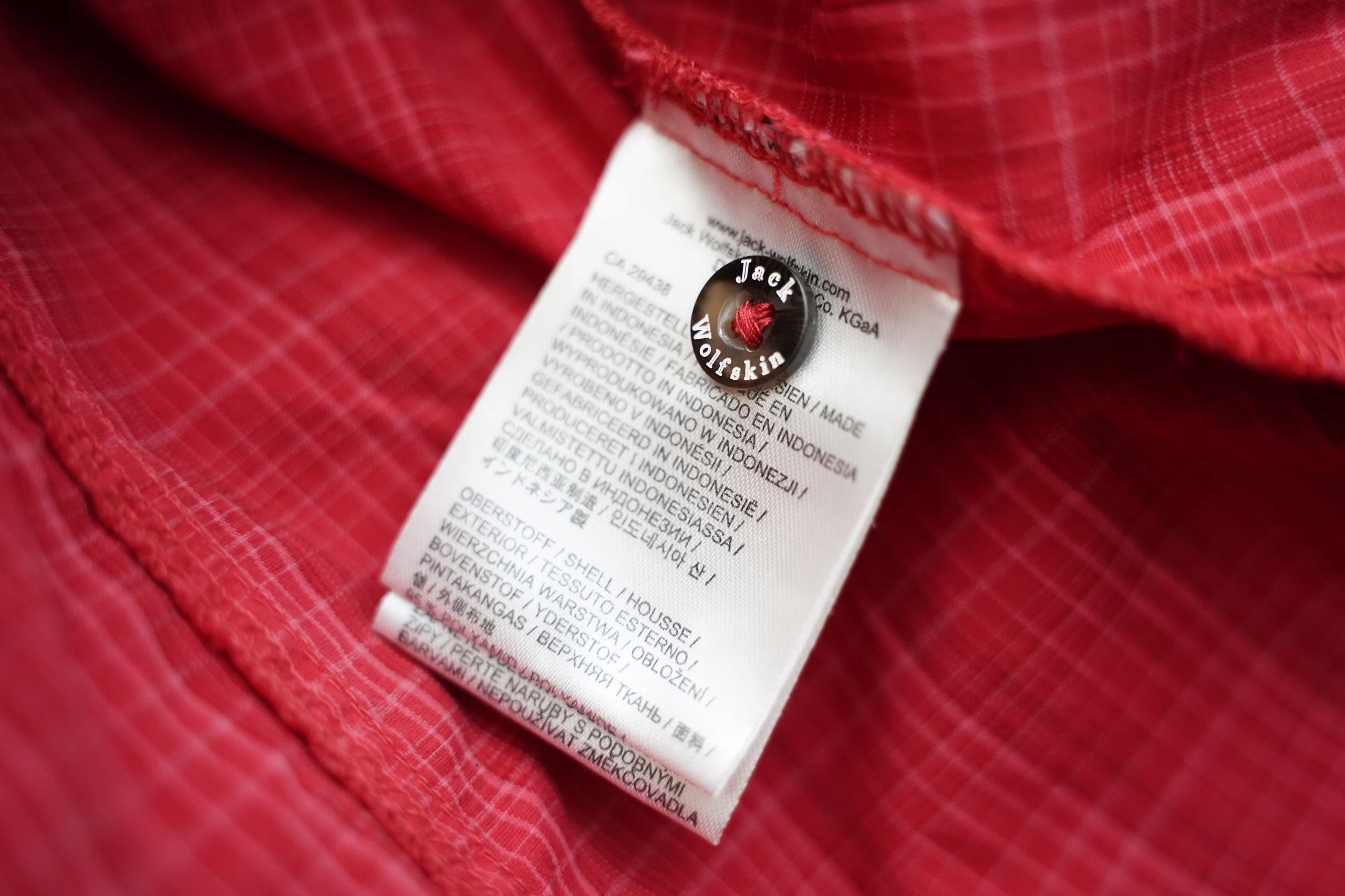 JACK WOLFSKIN Trekkingowa Czerwona Taliowana Koszula Q.M.C UV Shield L