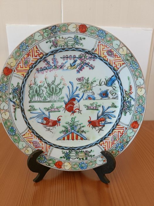 Porcelana chinesa galos vermelhos
