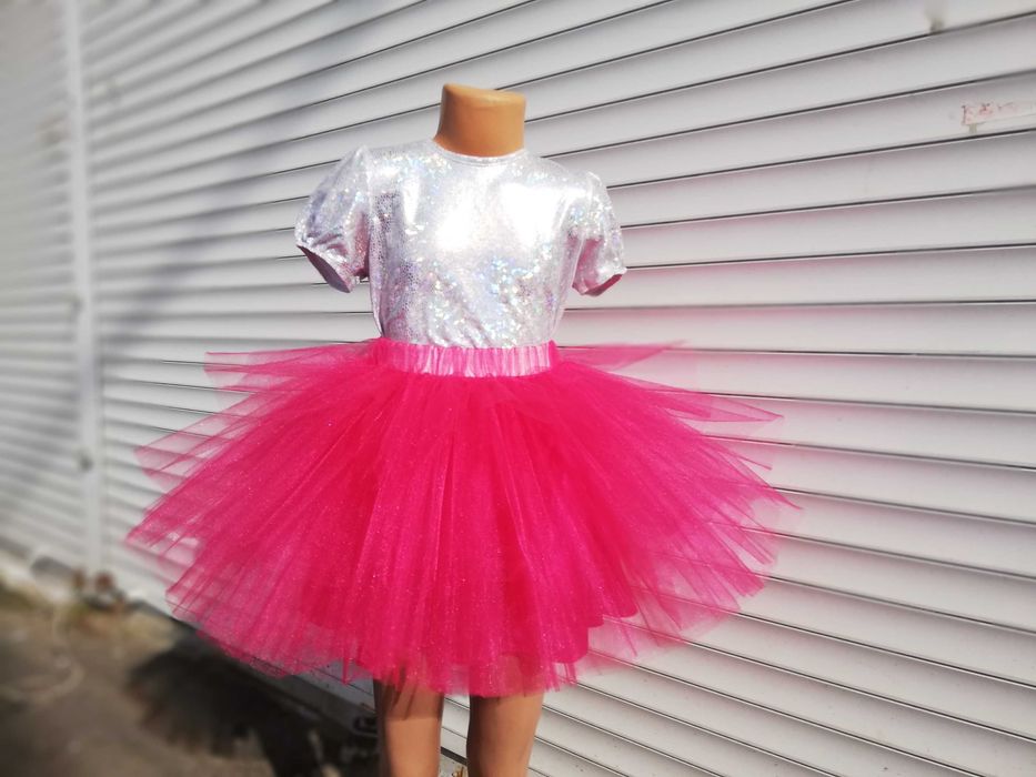 Пишна рожева спідничка пачка.Розовая юбка на девочку.Малинова юбка