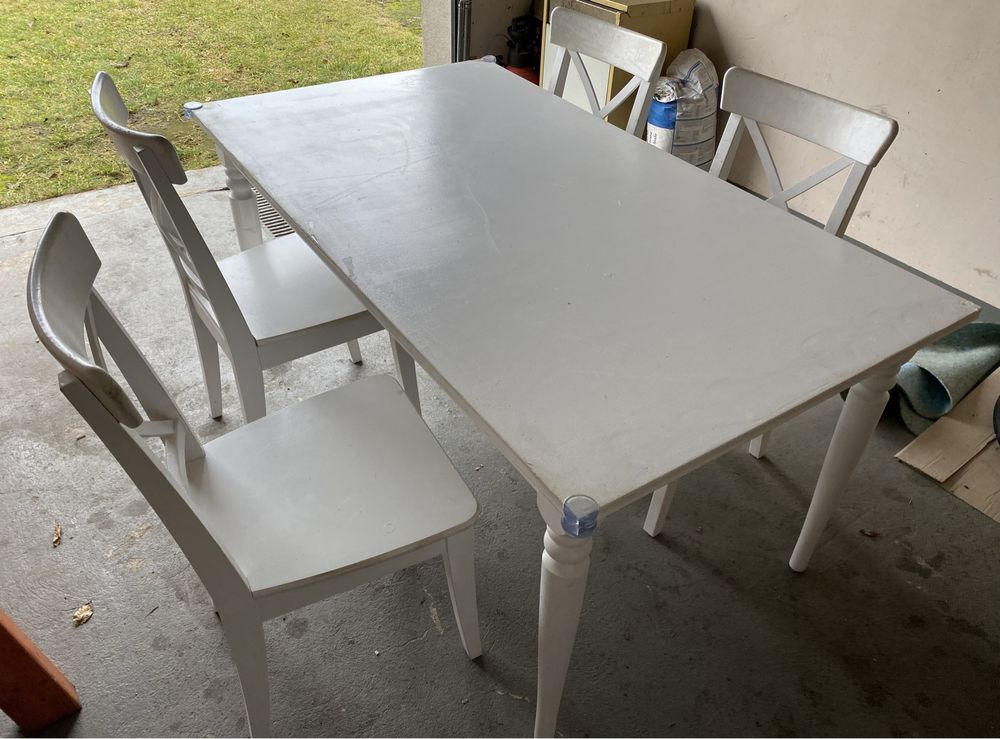 Stół z 4 krzesłami INGATORP IKEA