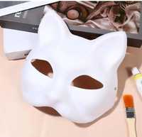 Біла маска кота для квадробіки маска для квадробики киці косплей