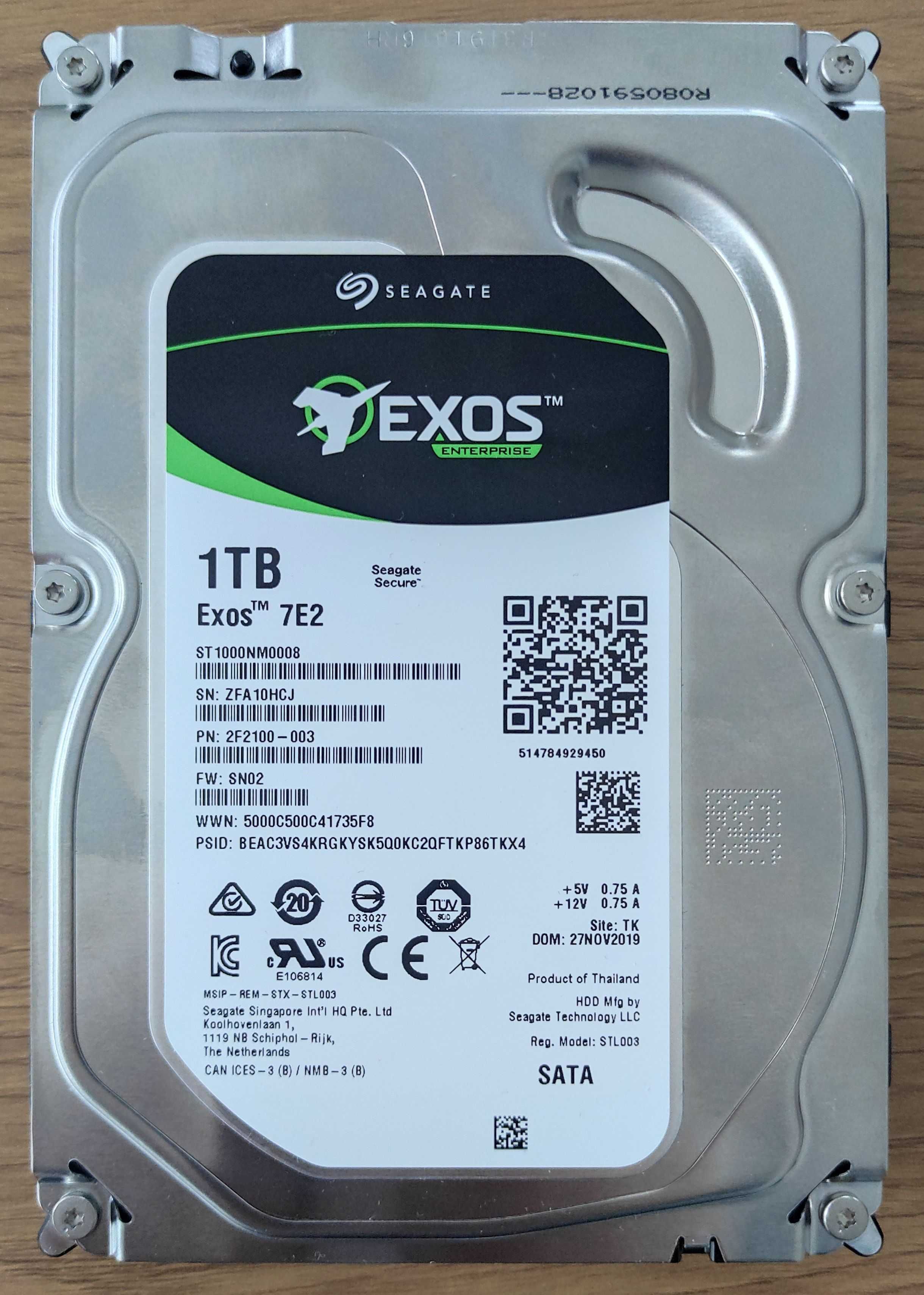 Dysk twardy Seagate EXOS 7E2 1TB SATA III 3,5