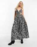 Miss Selfridge 44 Xxl Sukienka Maxi Zebra Teksturowana H17022