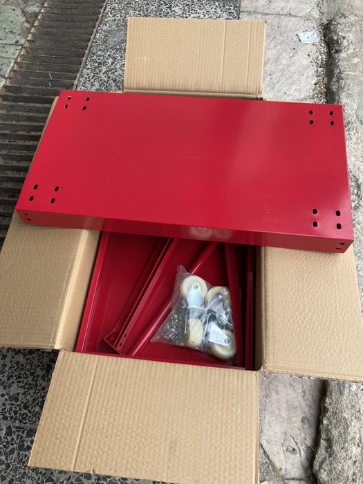 Carrinho trolley e estante de apoio oficina, garagem ou outro negócio