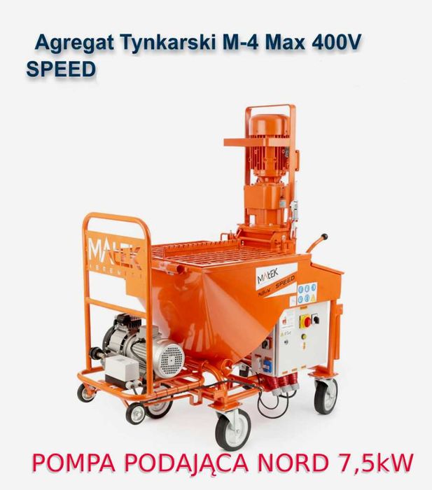 Agregat tynkarski M-4 MAX SPEED, pompa podająca NORD 7,5 kW