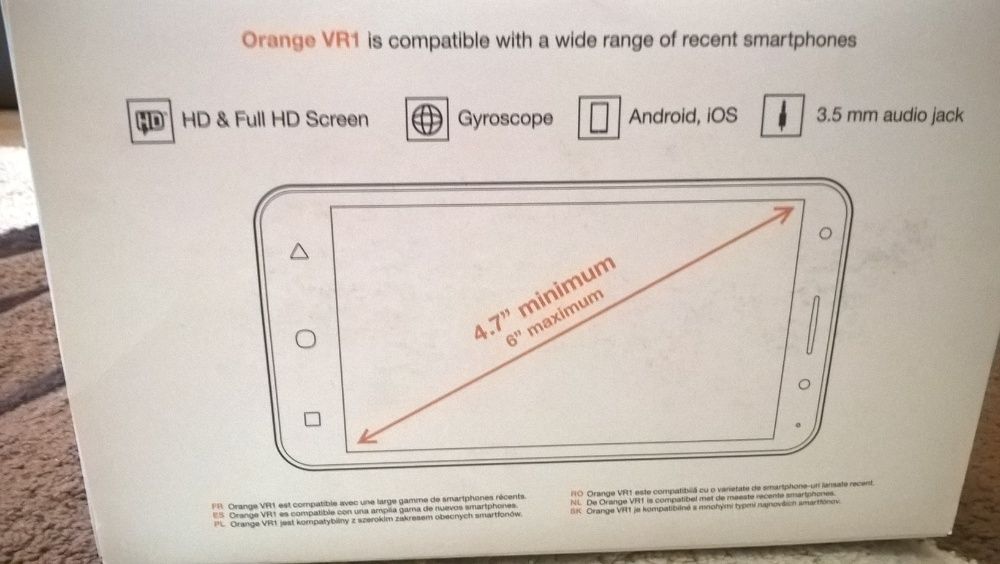 Okukary Orange VR1 360 3D