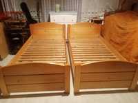 Łóżka drewniane 170cmx90cm dwie sztuki możliwy transport