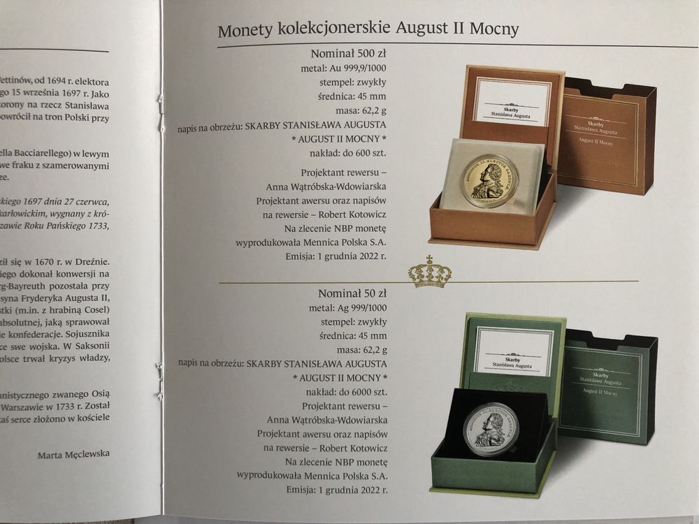 Folder do monety August II Mocny