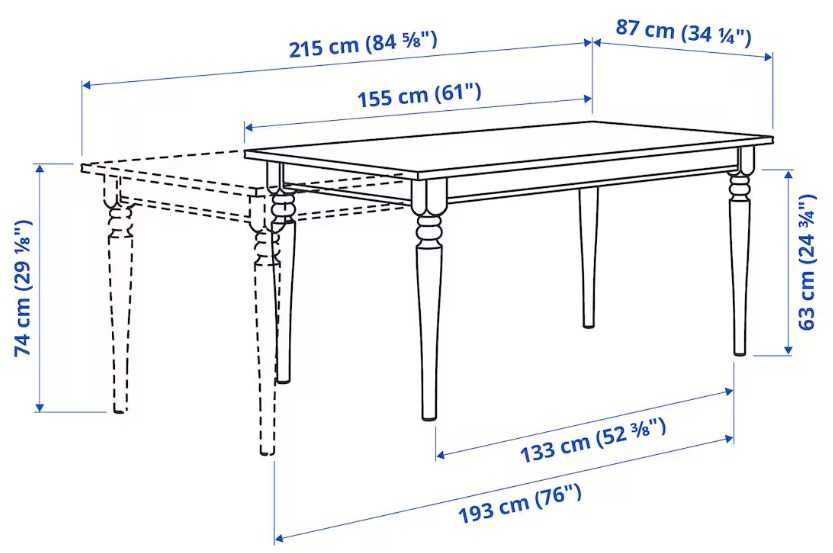 Elegante Conjunto de Mesa de Jantar - Madeira Preta - Expansível