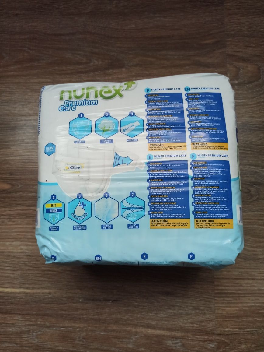 Pampers  3-6 кг nunex premium 2 в упаковке 30 шт
