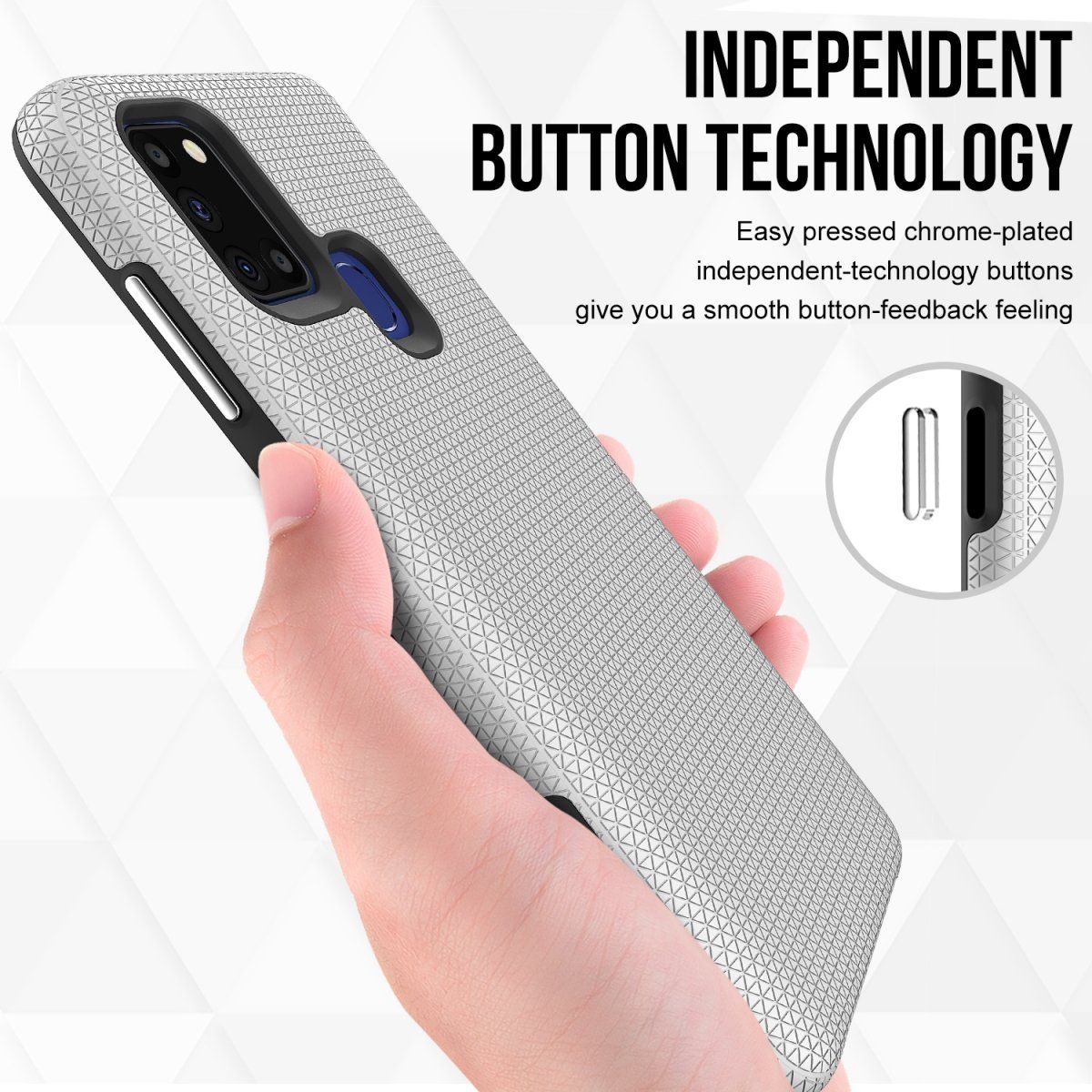 X-Guard Dual Layer Case Pancerne Etui Samsung Galaxy A21S (Srebrny)