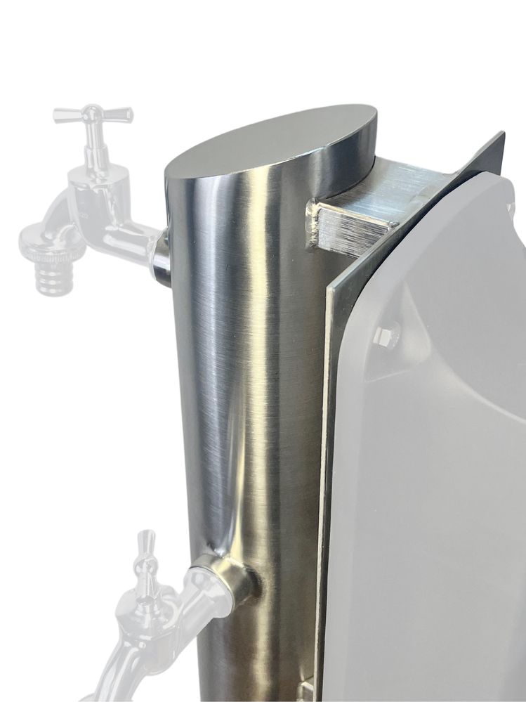 Kran ogrodowy +mocowanie 3x 3/4 hydrant słupek kranik 100cm INOX