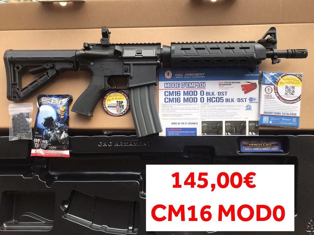 Fuzil Eléctrico M4 Airsoft marca G&G modelo CM15 KR-CQB + CM16 MOD0 G&G ED LIM