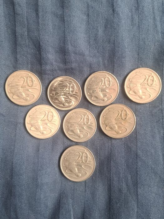 Australia 20 centów - Zwierzeta rzeczne  . Zestaw 8 sztuk