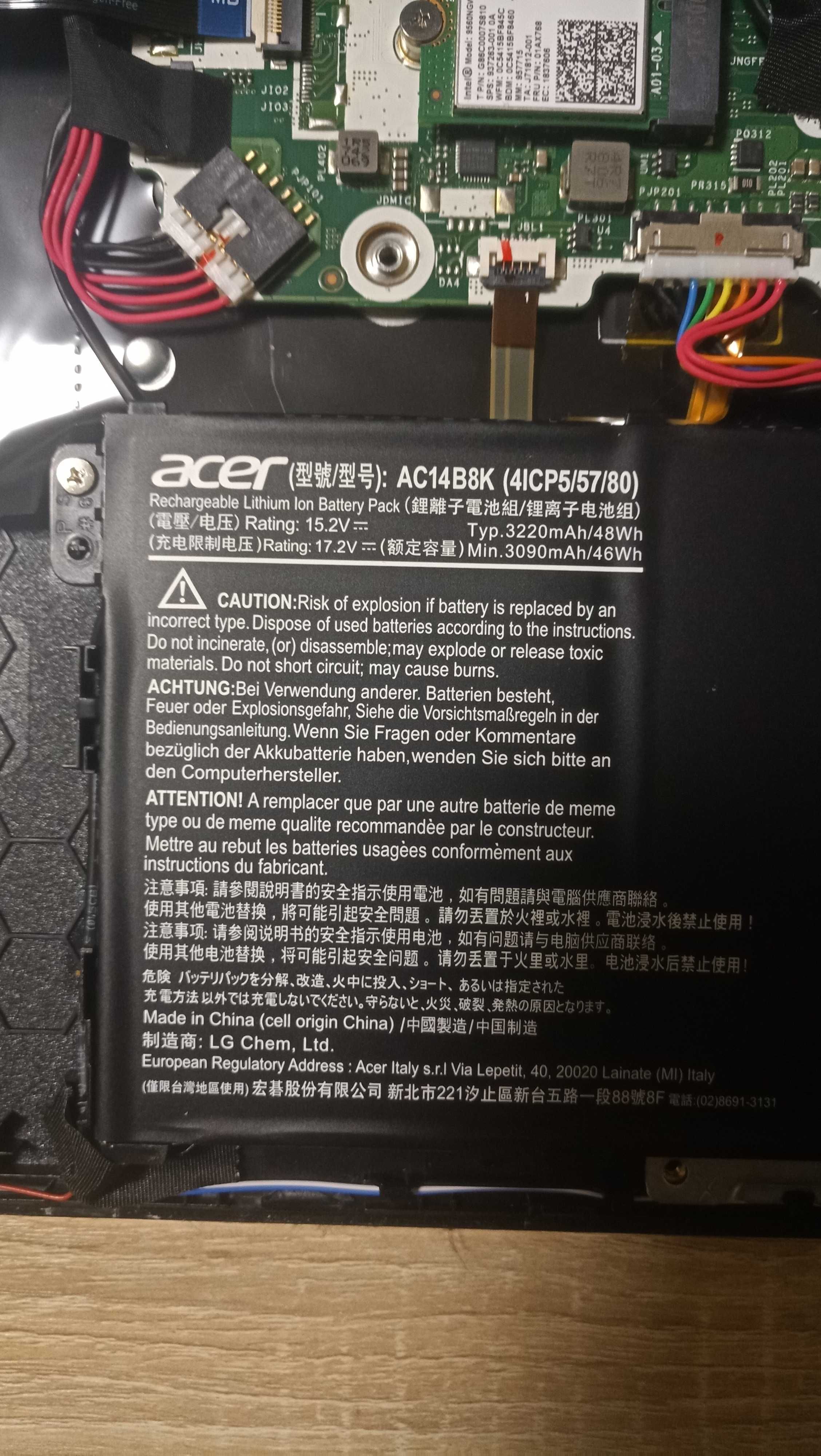 Батарея, аккумулятор AC14B8K для Acer Nitro 5 / Aspire / Chromebook