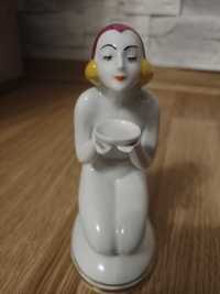 Przepiękna figurka porcelanowa Klęczącą Kobieta Giesche Bogucice