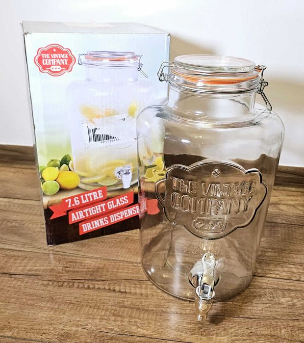 Słoik słój dzbanek na sok 7,6L z kranikiem