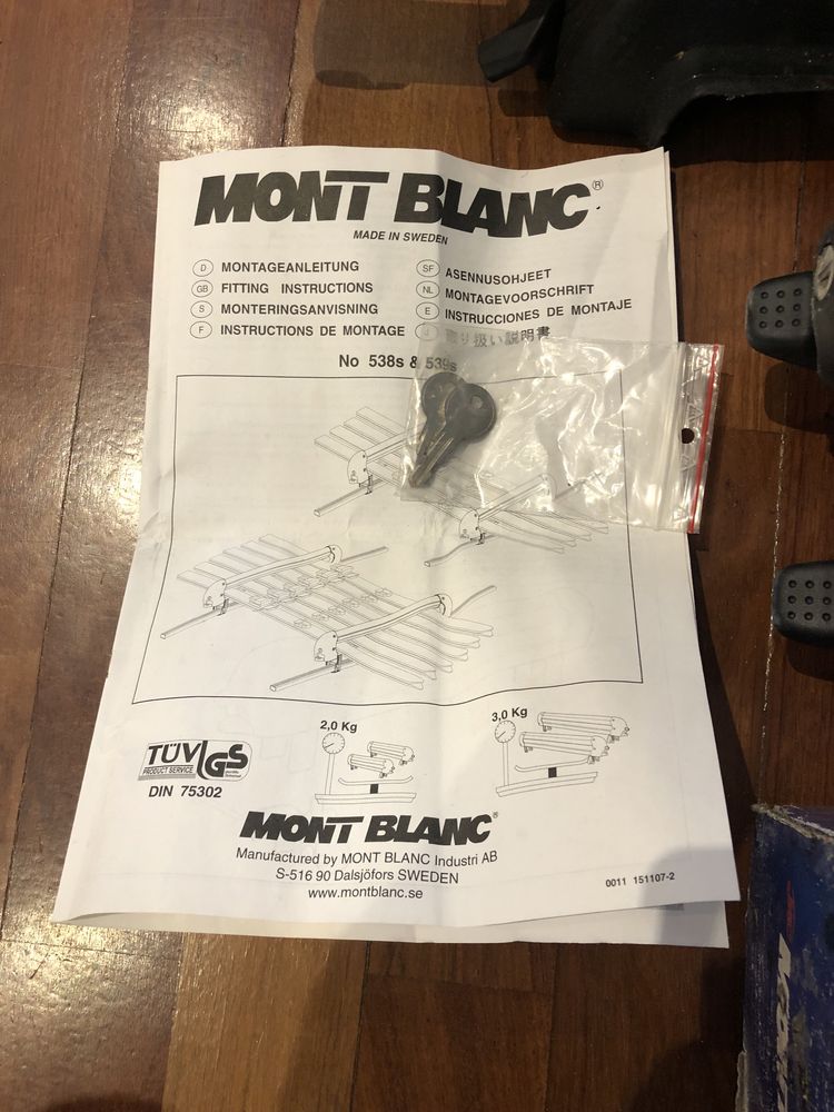 Barras tejadilho mont blanc + suporte ski/snowboard