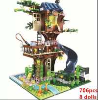 Детский конструктор дом Майнкрафт панда 706 шт домик на дереве