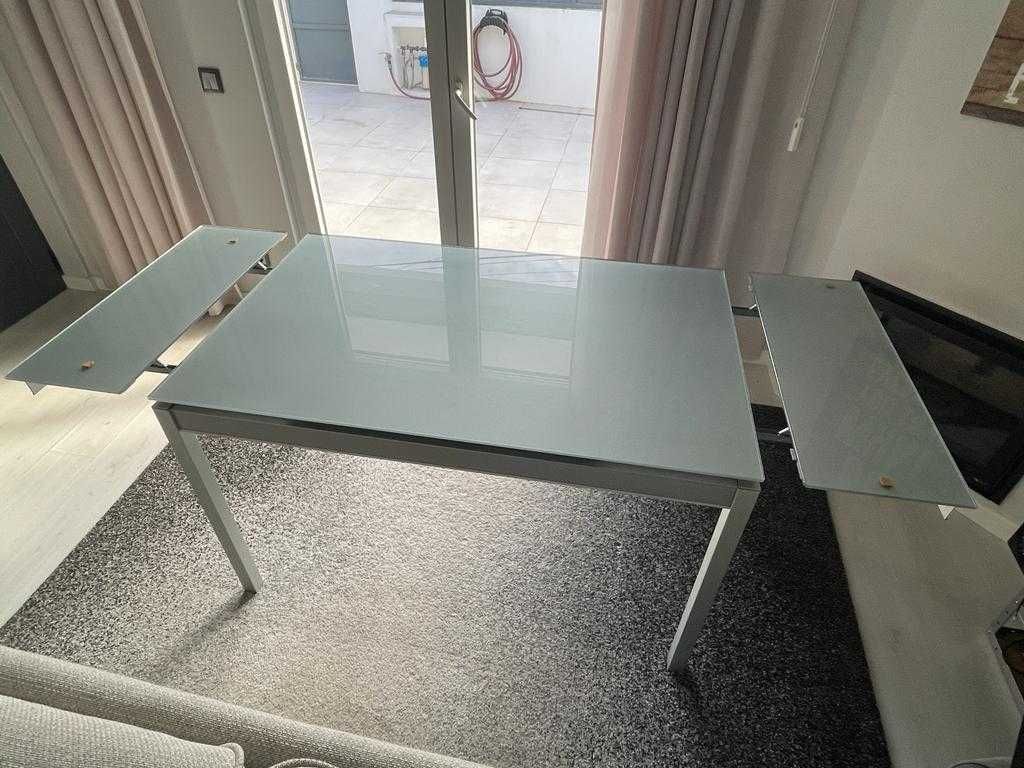 Mesa de Vidro Extensível 185 x 80 x 75