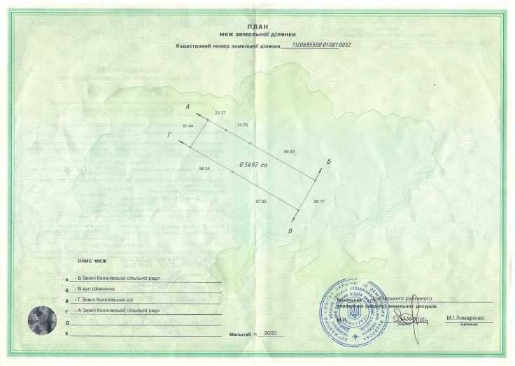 Ділянка в с. Кононівка