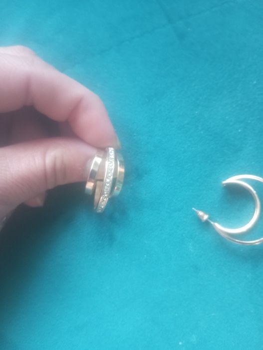 Kolczyki złote z cyrkoniami kółka