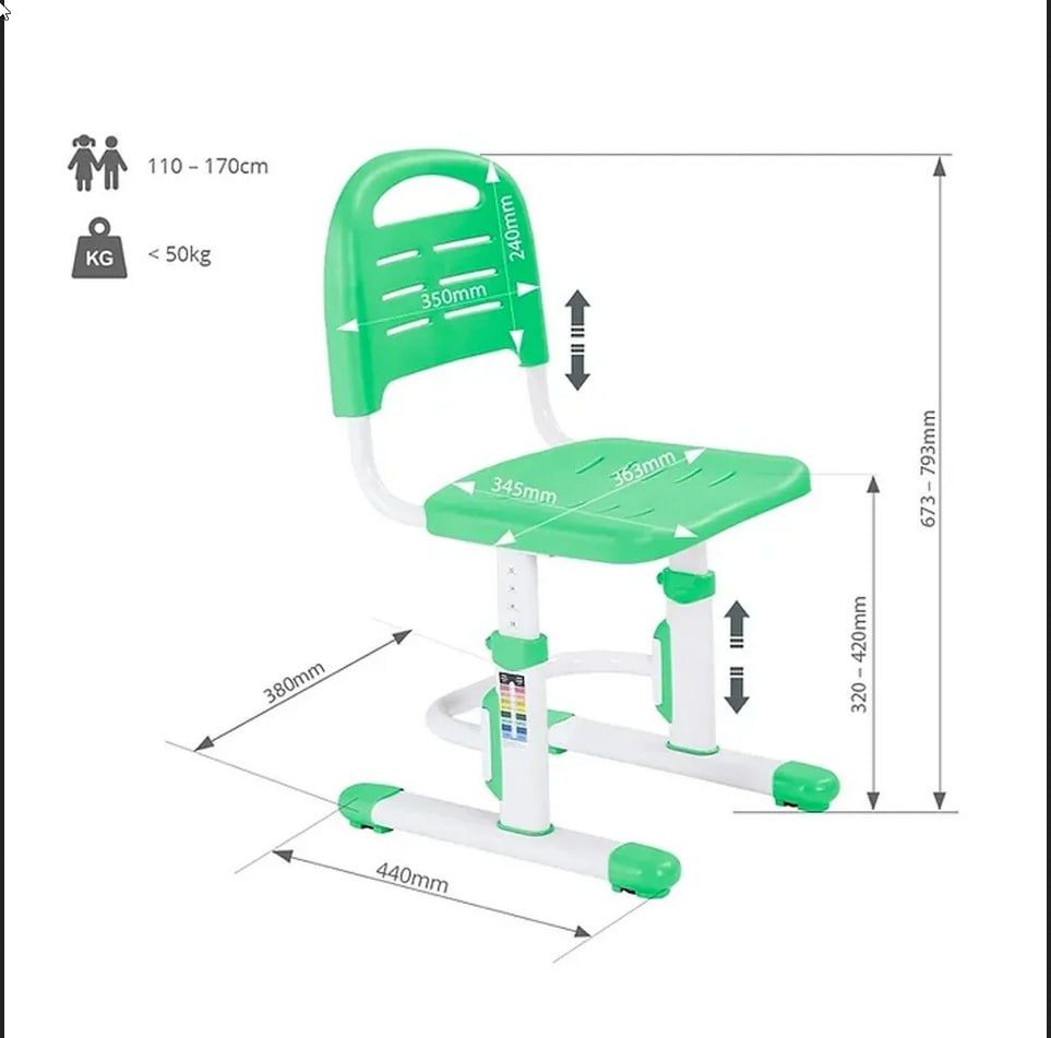 Детский стул FunDesk SST3LS Green (жесткая фиксация)