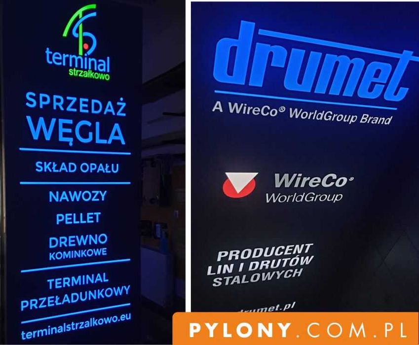 pylon reklamowy 3 m LED  baner reklama Producent/ PRODUCENT / rys .kon