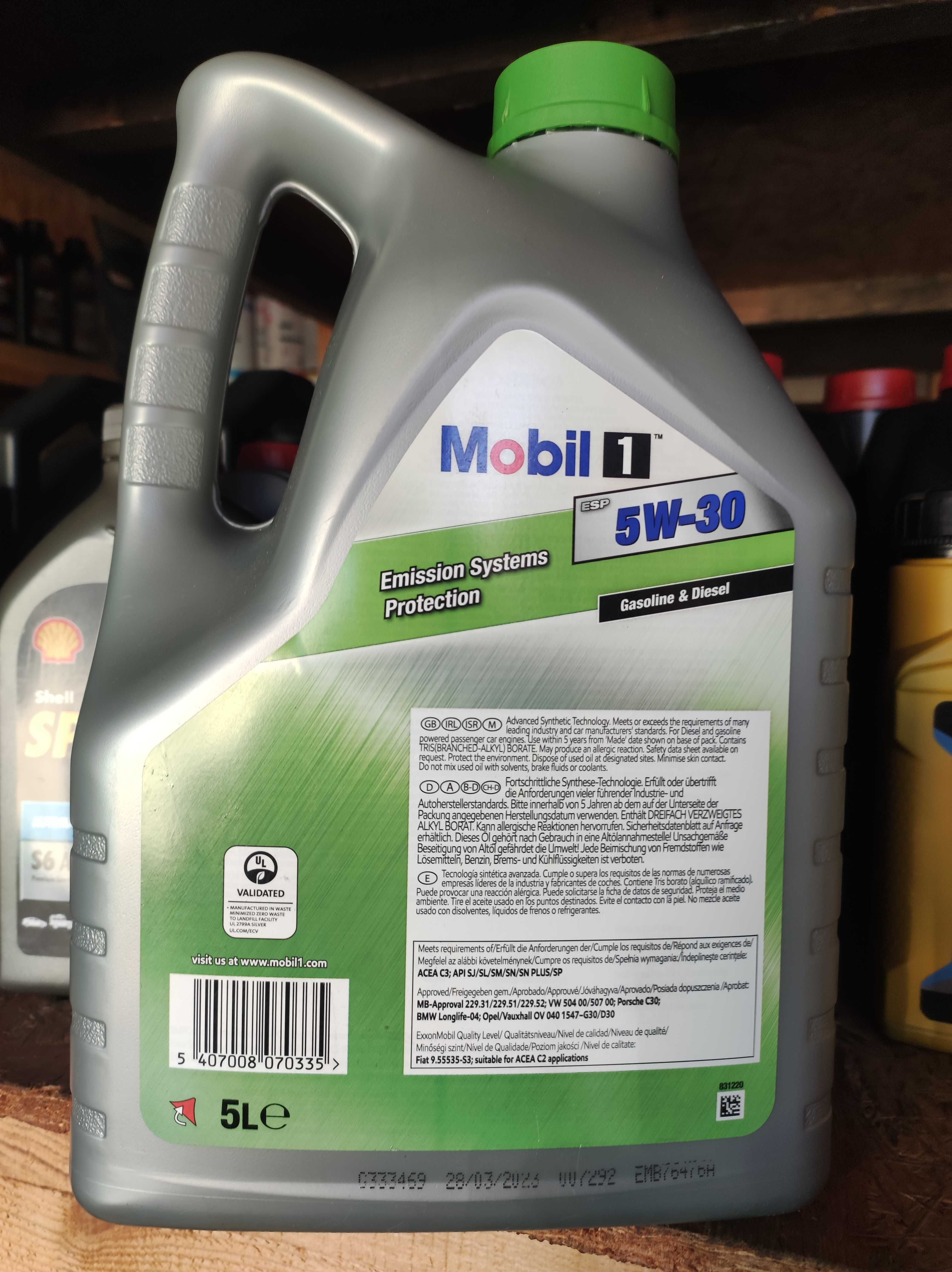 MOBIL1 ESP Formula 5W30 (4л./5л.) Моторное масло. Бельгия.