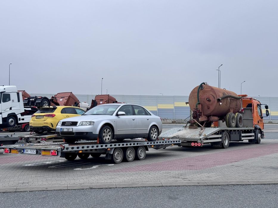 Transport maszyn, ciągników, przyczep, samochodów, laweta