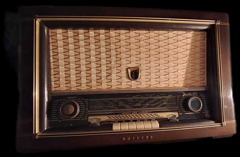 Rádio antigo Philips "Jupiter 553/3D" impecável - a funcionar