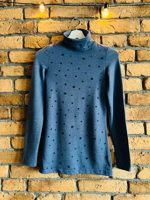 Damski golf fioletowy w kropki XS S 34 36