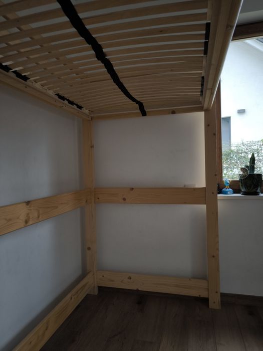 Łóżko dziecięce drewniane piętrowe antresola STAN BDB