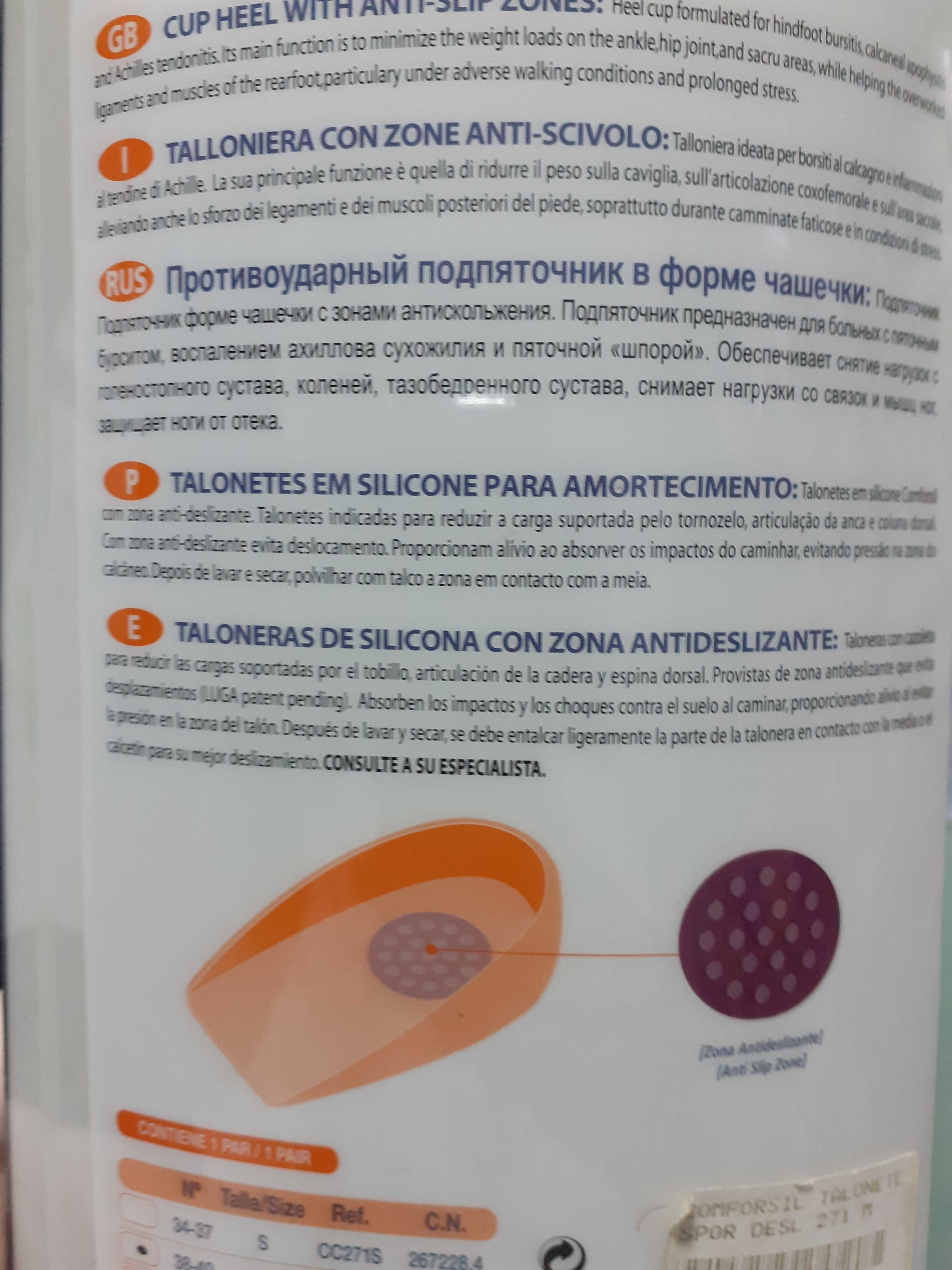 Palmilha silicone amortecimento