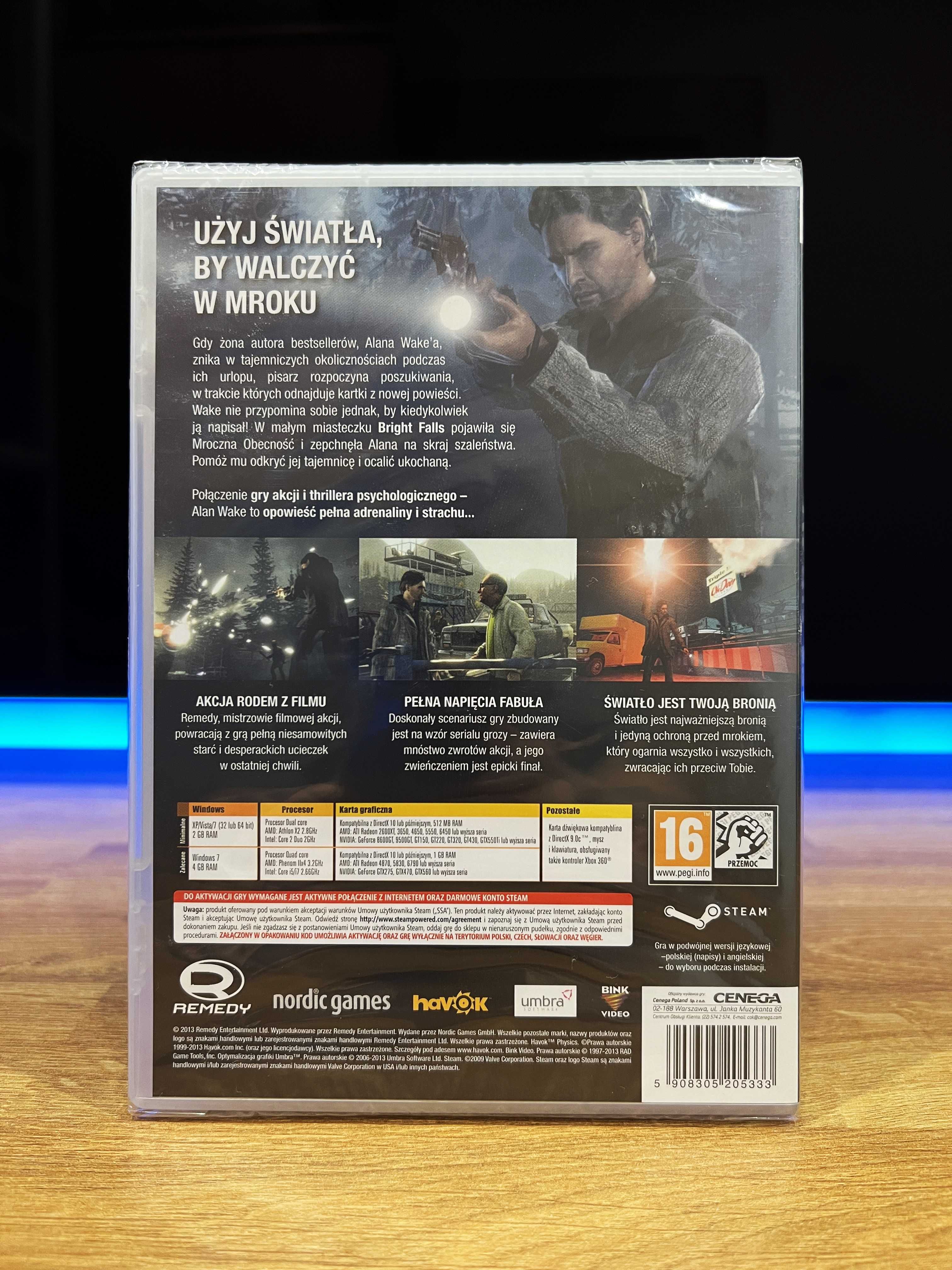 Alan Wake Nowy Folia (PC PL 2013) DVD BOX polskie wydanie