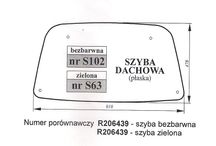 John Deere 5220 M R MC RC  - szyba dachowa S 63