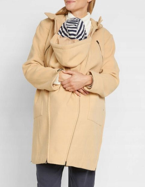 B.P.C płaszcz ciążowy z panelem na dziecko beżowy ^40