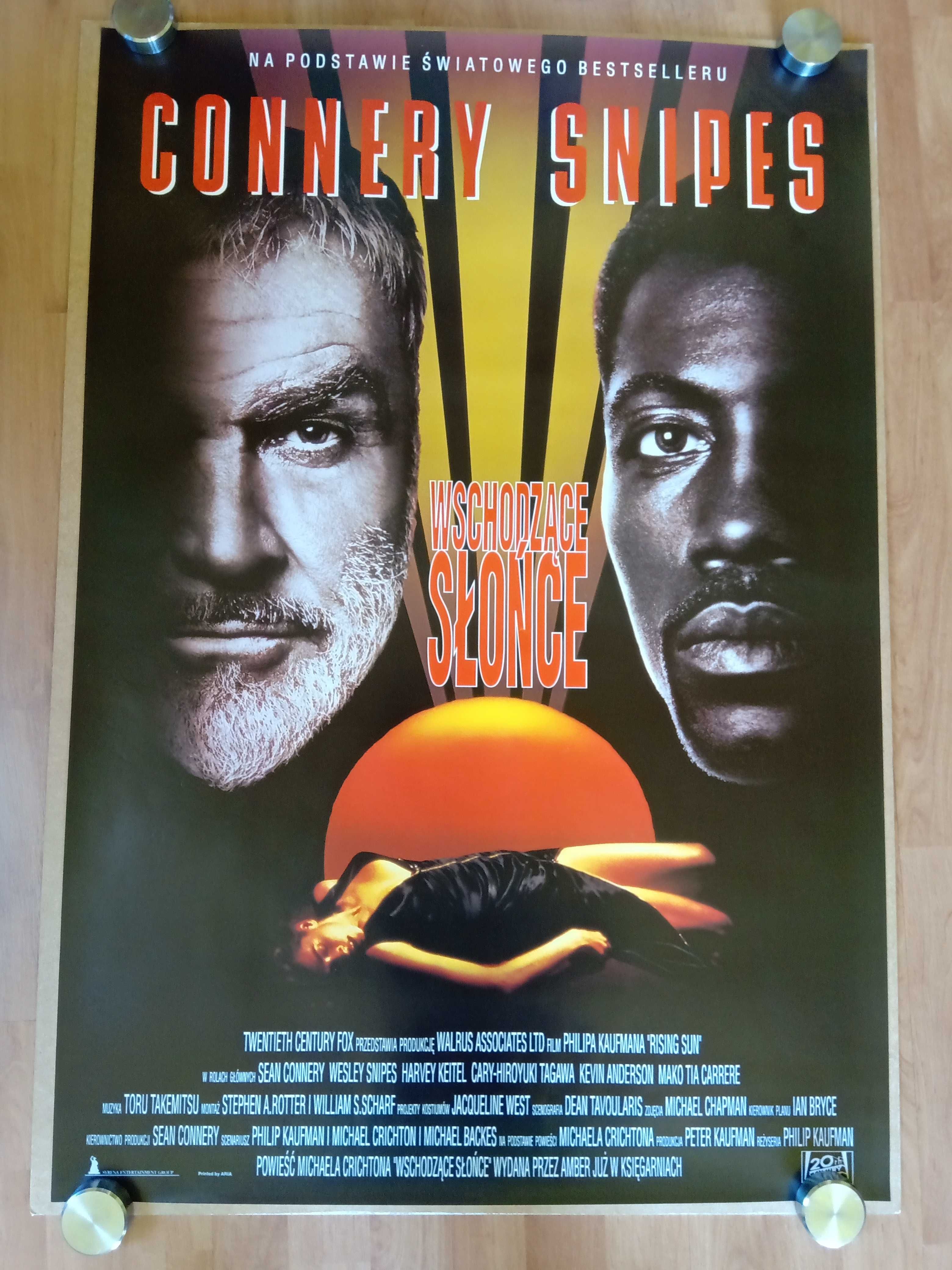 Wschodzące słońce Sean Connery Oryginalny plakat filmowy z 1993 roku.