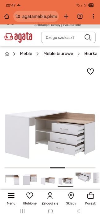 Biurko narożne Agata Meble