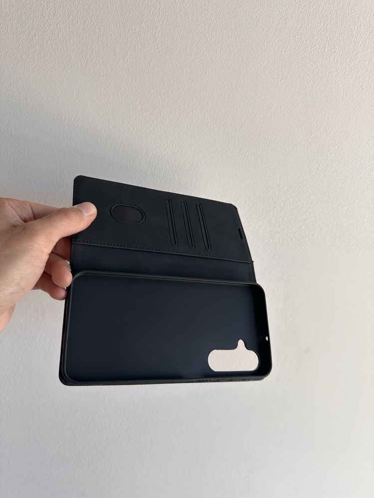 Etui Zamykane Czarne + SZKŁO do SAMSUNG GALAXY M16 / M16 5G