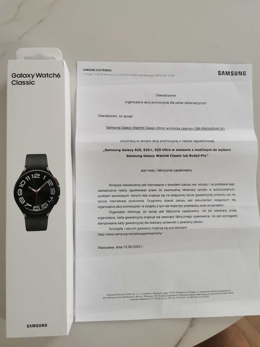 Samsung Galaxy Watch6 Classic 43mm Czarny – Nowy | Gwarancja | 600 zł