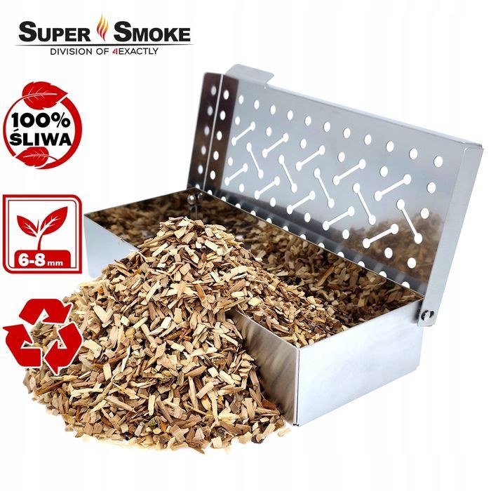 Zrębki Wędzarnicze Super Smoke ŚLIWA KL-08 (6-8mm) Medium 6 Litrów